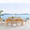 Viewscape 9 Piece Outdoor Patio Ash Wood Dining Set in Natural Taupe