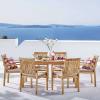 Farmstay 7 Piece Outdoor Patio Teak Wood Dining Set in Natural Taupe