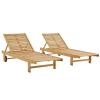 Hatteras Outdoor Patio Eucalyptus Wood Chaise Lounge Set of 2 in Natural