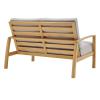 Orlean Outdoor Patio Eucalyptus Wood Sofa and Loveseat Set in Natural Light Gray