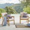 Vero Outdoor Patio Ash Wood Armchair Set of 2 in Natural Beige