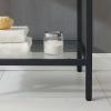 Kingsley 36 Inch Black Stainless Steel Bathroom Vanity in Black White