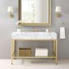 Kingsley 50 Inch Gold Stainless Steel Bathroom Vanity in Gold White