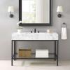 Kingsley 50 Inch Black Stainless Steel Bathroom Vanity in Black White