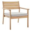 Breton Outdoor Patio Ash Wood Armchair Set of 2 in Natural Taupe