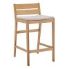 Riverlake Outdoor Patio Ash Wood Bar Stool Set of 2 in Natural Taupe