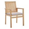 Farmstay Outdoor Patio Teak Dining Armchair Set of 2 in Natural Taupe