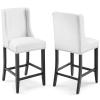 Baron Counter Stool Faux Leather Set of 2 in White