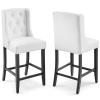 Baronet Counter Bar Stool Faux Leather Set of 2 in White