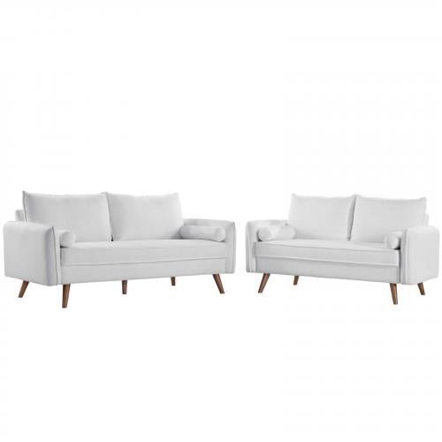 Revive Upholstered Fabric Sofa and Loveseat Set