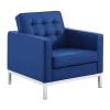 Loft Tufted Upholstered Faux Leather Loveseat and Armchair Set