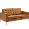 Loft Tufted Upholstered Faux Leather 3 Piece Set