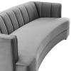 Encompass Channel Tufted Performance Velvet Curved Sofa