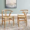 Amish Wood Dining Armchair Set of 2 in Natural