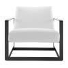 Seg Upholstered Accent Chair in Black White