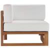 Upland Outdoor Patio Teak Wood 3-Piece Sectional Sofa Set in Natural White