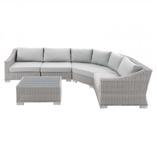Conway Sunbrella&reg; Outdoor Patio Wicker Rattan 5-Piece Sectional Sofa Set