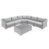 Conway Sunbrella&reg; Outdoor Patio Wicker Rattan 6-Piece Sectional Sofa Set