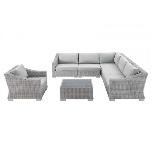 Conway Sunbrella&reg; Outdoor Patio Wicker Rattan 7-Piece Sectional Sofa Set