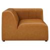 Bartlett Vegan Leather Right-Arm Chair in Tan