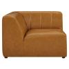 Bartlett Vegan Leather Corner Chair in Tan