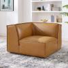 Restore Vegan Leather Sectional Sofa Corner Chair in Tan