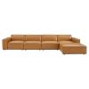 Restore 5-Piece Vegan Leather Sectional Sofa in Tan