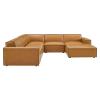 Restore 6-Piece Vegan Leather Sectional Sofa in Tan