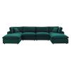 Commix Down Filled Overstuffed Performance Velvet 6-Piece Sectional Sofa