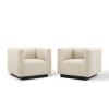 Conjure Tufted Armchair Upholstered Fabric Set of 2