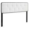 Collins Tufted Queen Fabric and Wood Headboard
