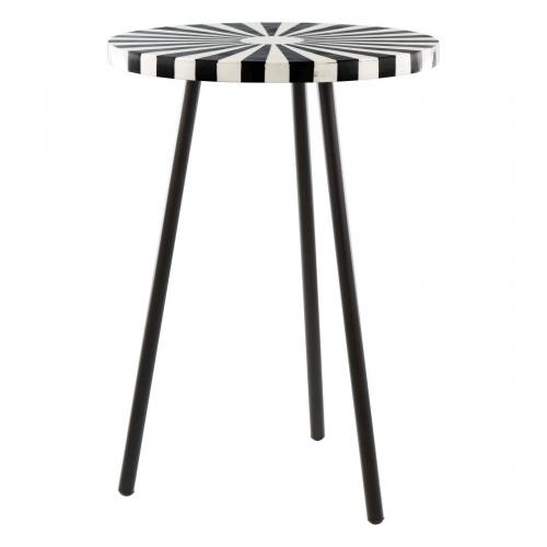 Flare Side Table Black & White