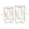 Hadrian Side Tables Set of 2 Gold & Clear