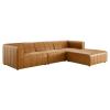 Bartlett Vegan Leather 4-Piece Sectional Sofa in Tan