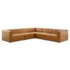 Bartlett Vegan Leather 5-Piece Sectional Sofa in Tan