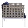Harmony 3-Piece Sunbrella&reg; Basket Weave Outdoor Patio Aluminum Seating Set