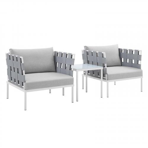 Harmony 3-Piece Sunbrella&reg; Outdoor Patio Aluminum Seating Set