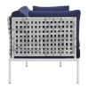 Harmony 4-Piece Sunbrella&reg; Basket Weave Outdoor Patio Aluminum Seating Set