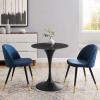 Lippa 28" Artificial Marble Dining Table in Black Black