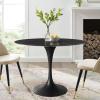 Lippa 42" Artificial Marble Dining Table in Black Black