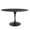 Lippa 54" Artificial Marble Oval Dining Table in Black Black
