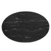 Lippa 42" Oval Artificial Marble Coffee Table in Black Black