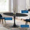Lippa 78" Oval Artificial Marble Dining Table in Black Black
