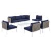 Harmony 8-Piece Sunbrella&reg; Basket Weave Outdoor Patio Aluminum Sectional Sofa Set