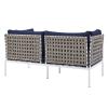 Harmony Sunbrella&reg; Basket Weave Outdoor Patio Aluminum Loveseat