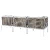 Harmony Sunbrella&reg; Basket Weave Outdoor Patio Aluminum Sofa