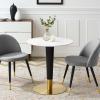Zinque 28" Dining Table in Gold White