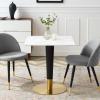 Zinque 28" Square Dining Table in Gold White