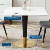 Zinque 36" Square Dining Table in Gold White