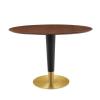 Zinque 42" Oval Dining Table in Gold Walnut